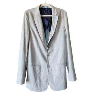 AT&T‎ Knit Blazer Jacket Gray Jersey Unstructured Employee Uniform Men's M Tall